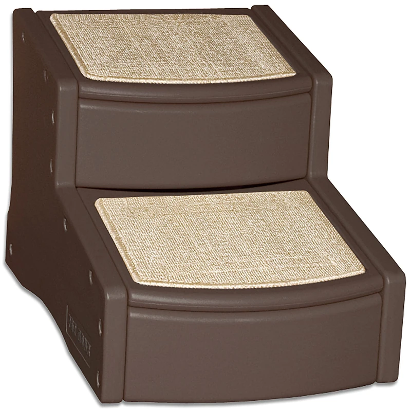 Rosewood 2 Step Chocolate Pet Stairs for Small and Large Dogs