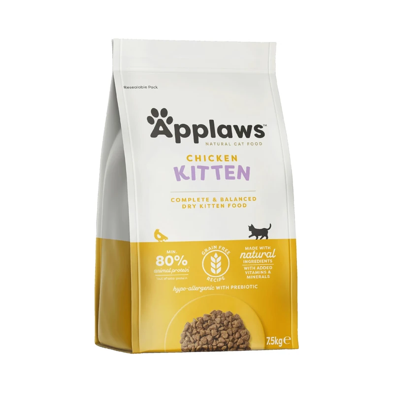 Applaws Complete Natural and Grain Free Dry Kitten Food, Chicken, 7.5 kg Cat Food (Pack of 1)