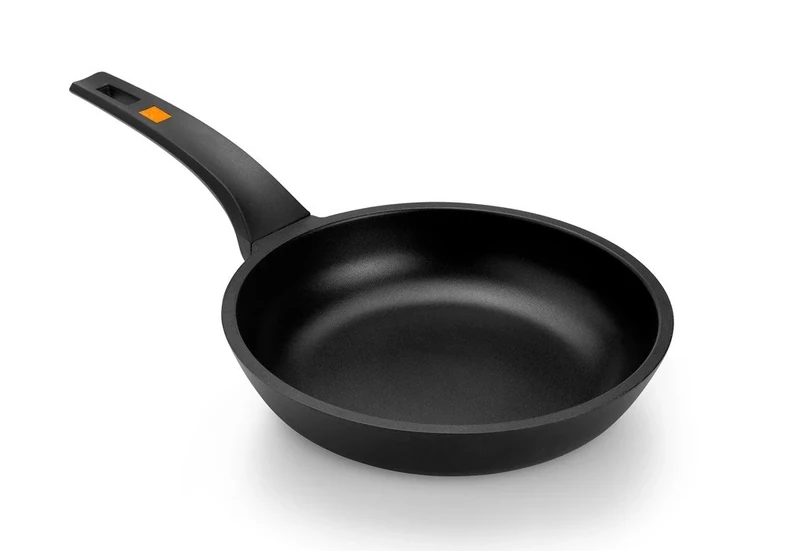 BRA Efficient Non-Stick Aluminium Frying Pan - Black & Orange (30cm). for Induction Hob & All Other Heat Sources. 100% Recycled Aluminium Large Induction Frying Pan.