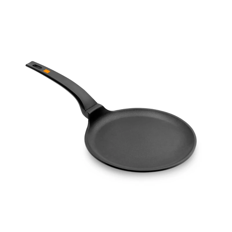 Bra Efficient Non-Stick Cast Aluminium Crepe Pan (26cm) 100% Recycled Crepiere Induction Hob Pan with 6mm Base and Ergonomic Handle Suitable for All Heat Sources.