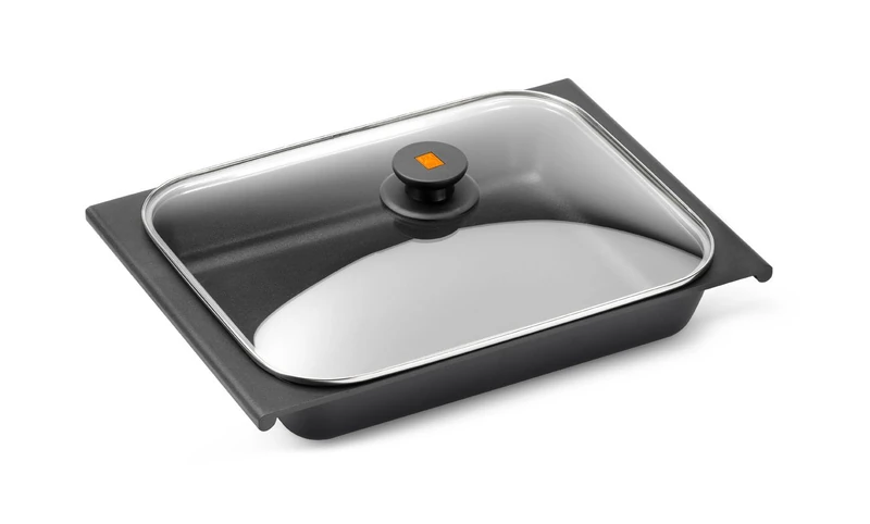 Braisogona Efficient Aluminium Oven Dish with Lid, 41 x 29 cm, Cast, Black, 41 x 29 x 30 cm