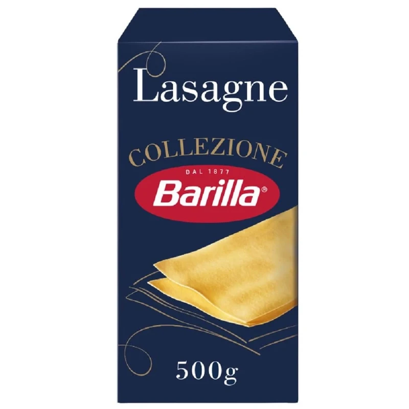 Barilla Lasagne Sheets – Authentic Italian Pasta Made with Durum Wheat – Pasta Sheets- For Tray Bakes and Lasagne - Single Pack of 1 x 500g