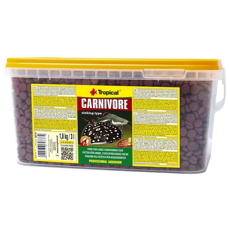 CARNIVORE 3L / 1,8kg - high-protein food for carnivorous fish with enhanced digestibility and immunity support
