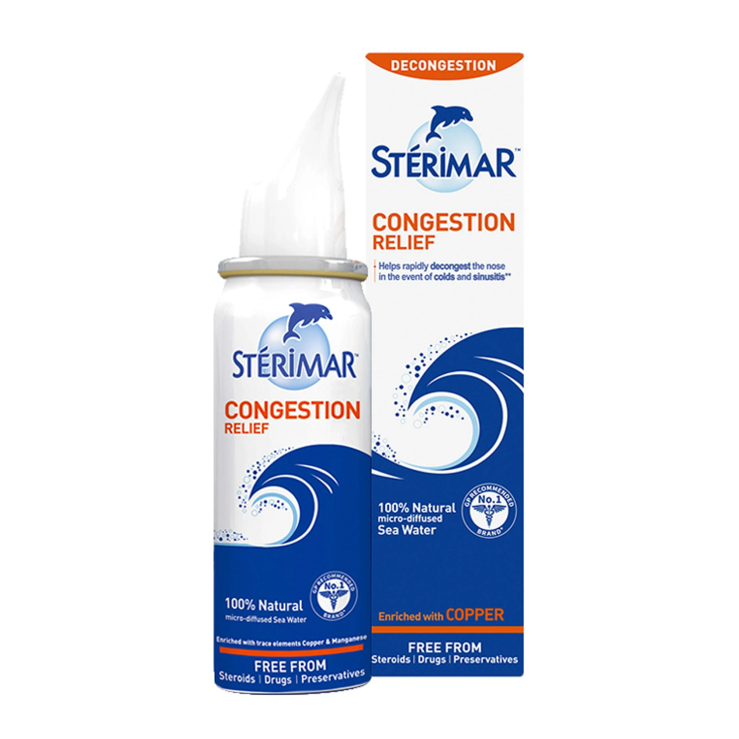 Sterimar Congestion Relief, Nasal Spray, 100% Natural Sea Water, 100 ml