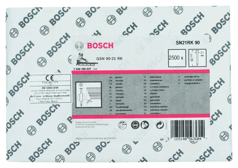 Bosch 2608200031 3.1 x 90 mm Full Head Strip Nail