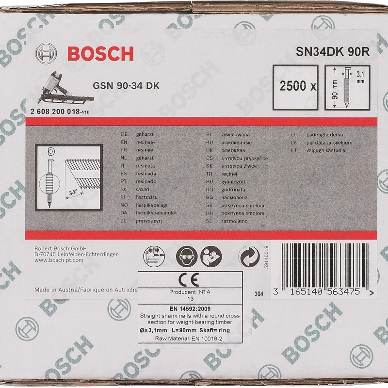 Bosch 2608200018 3.1 x 90 mm Clipped Head Strip Nail