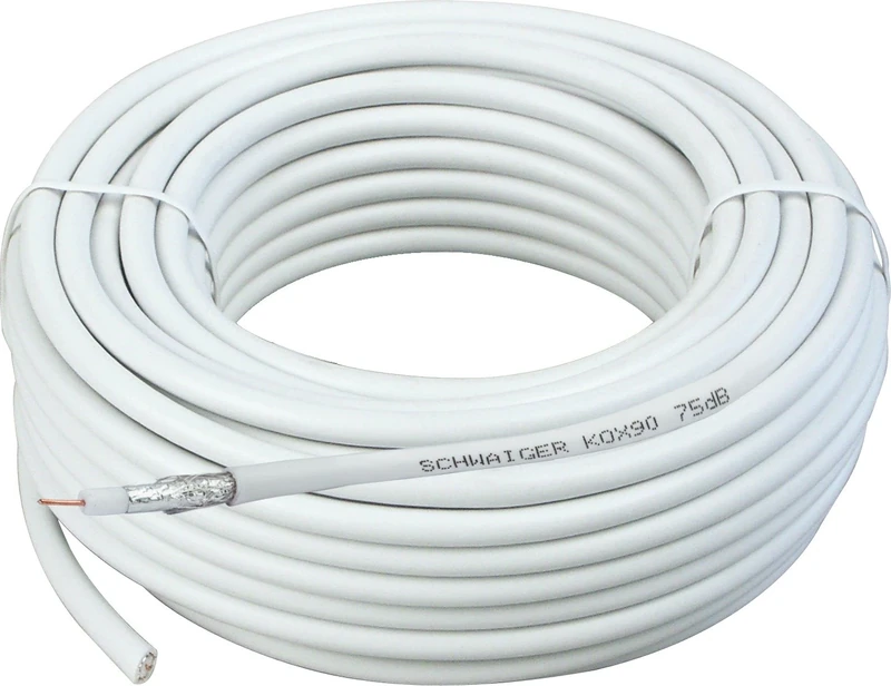 Schwaiger SAT Coaxial Cable Without Connectors 7 mm, 75 dB, 50 m White