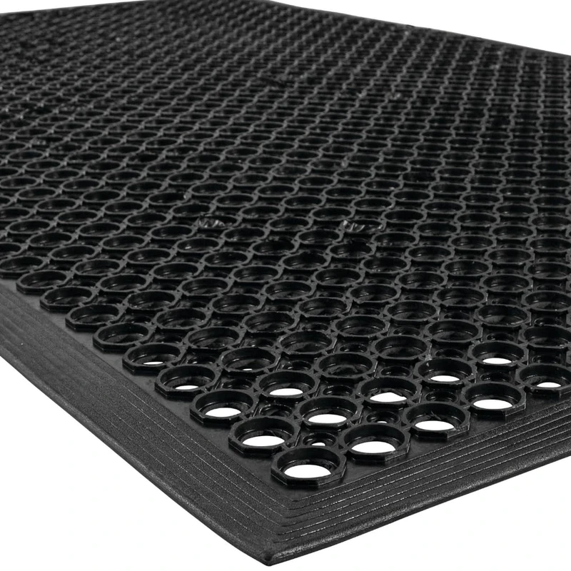 NoTrax T30 General Purpose Rubber Competitor Safety/Anti-Fatigue Mat, for Wet Areas, 3' Width x 5' Length x 1/2" Thickness, Black