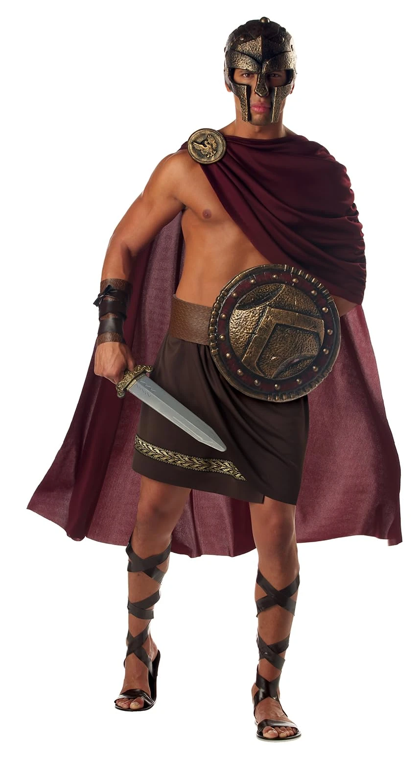 California Costumes Spartan Warrior Roman Costume Adults XL 44"-46", Brown