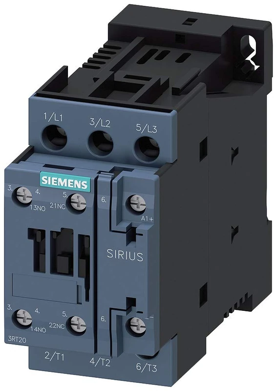 Siemens 3RT2026-1BB40 CONTACTOR, AC-3, 11KW/400V, 1NO+1NC, DC 24V, 3-Pole, SZ S0 Screw Terminal, White