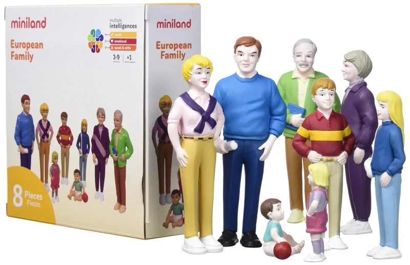 Miniland 27395 8 Figures European Family Suitcase