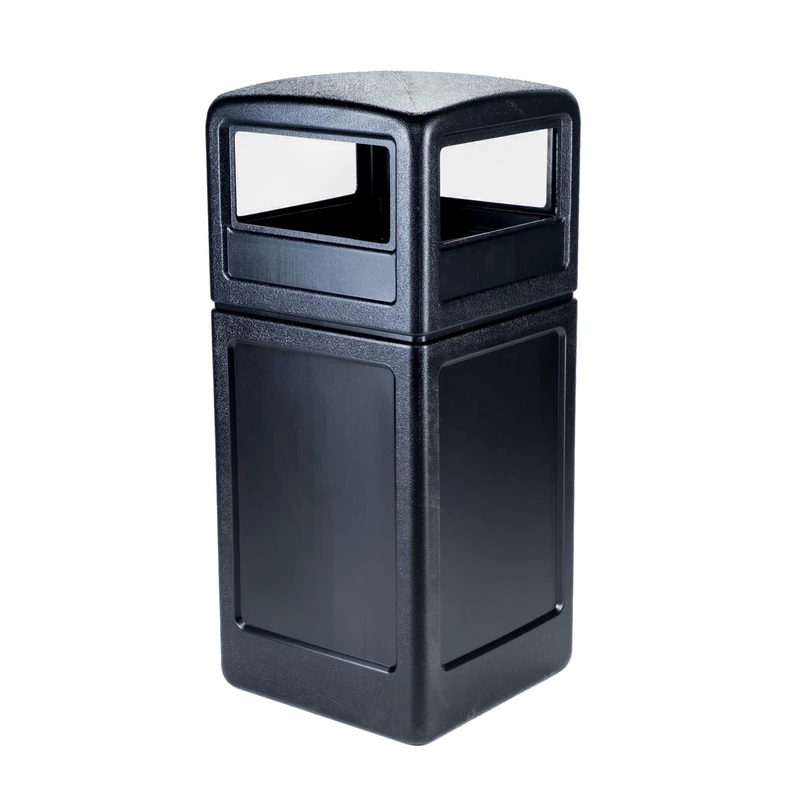 Commercial Zone 38-Gallon Waste Container - Black - Square