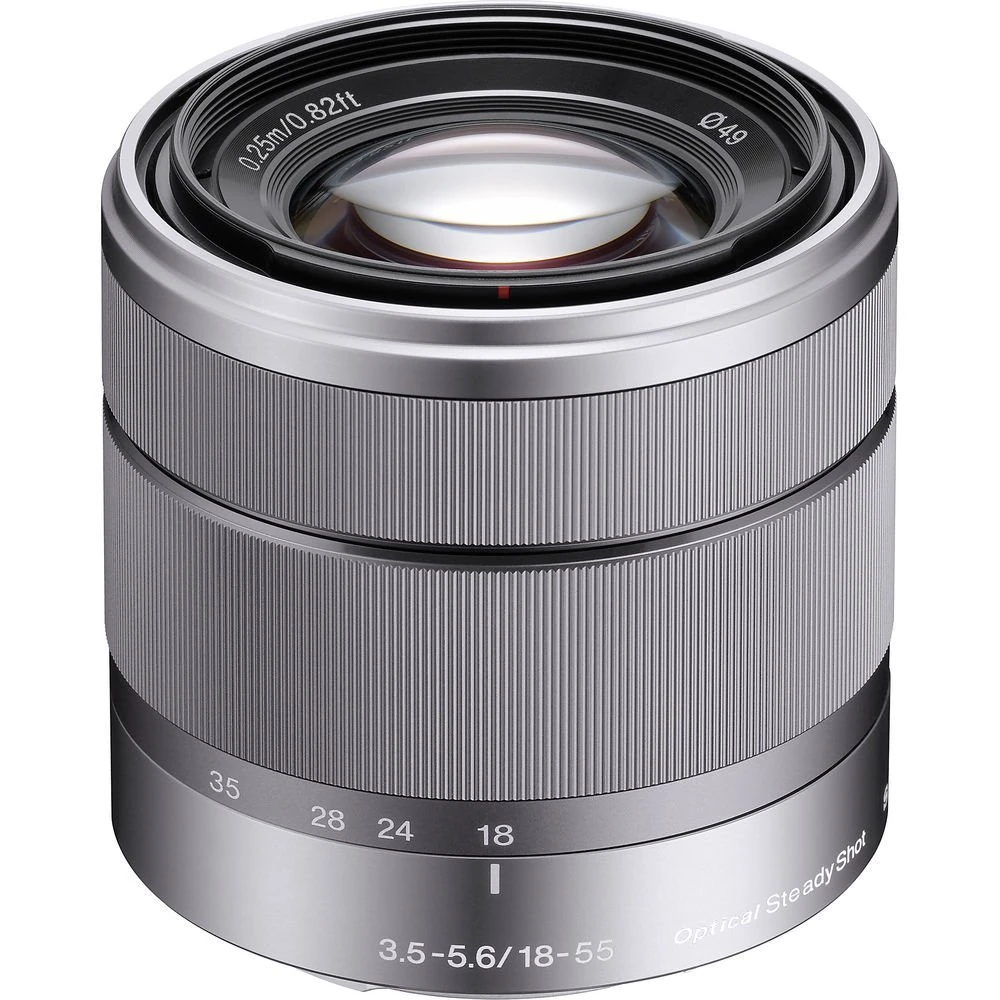 Sony Alpha SEL1855 E-mount 18-55mm F3.5-5.6 OSS Lens (Silver)