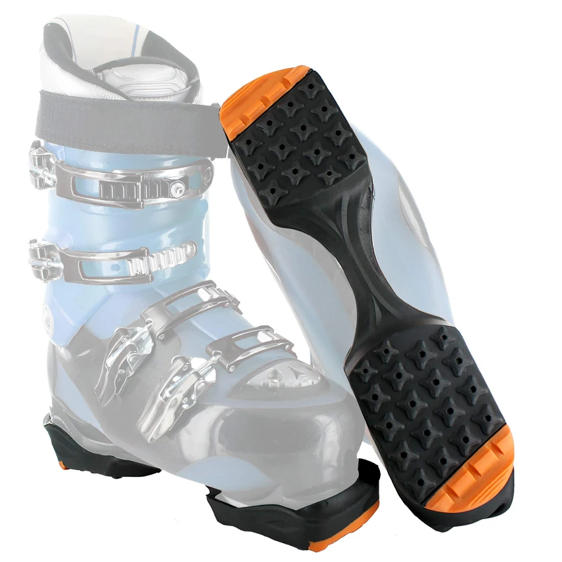 YakTrax SkiTrax Ski Boot Tracks Traction and Protection Cleats (1 Pair), Medium, Black/Orange