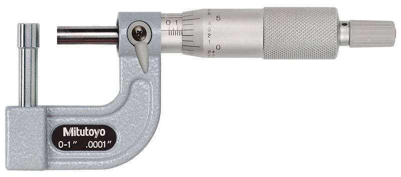Mitutoyo 115-314 Series 115 Tube Micrometre, Cylindrical Anvil, Type D, 0"-1" Range, 0.0001" Graduation