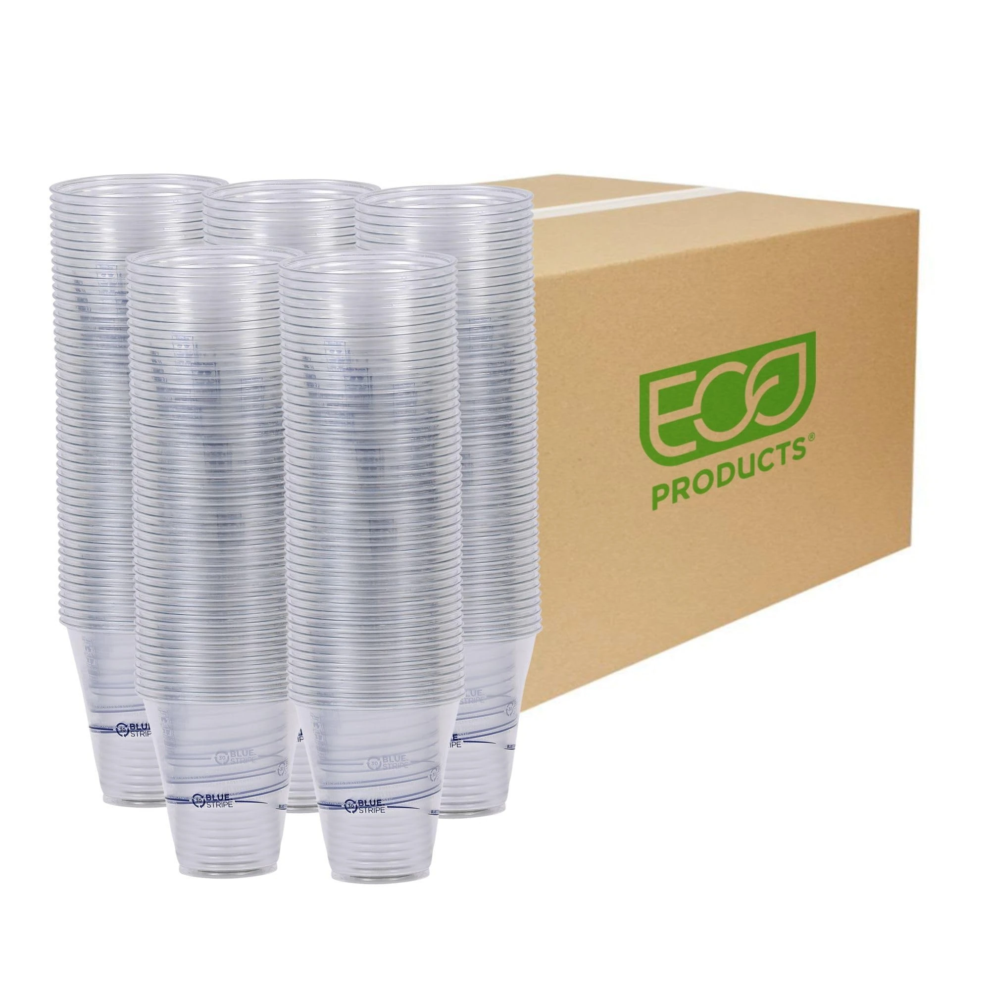 Eco-Products - BlueStripe 25% Recycled Content Cold Cup - 12oz. Cup - EP-CR12 (20 Packs of 50)