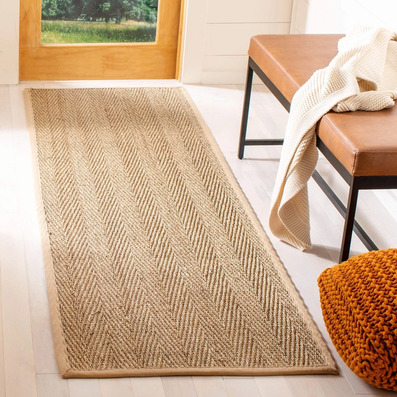 Safavieh Natural Fiber Indoor Woven Runner Area Rug, Natural Fiber Collection, NF115, in Natural / Beige, 76 X 244 cm for Living Room, Bedroom or Any Indoor Space