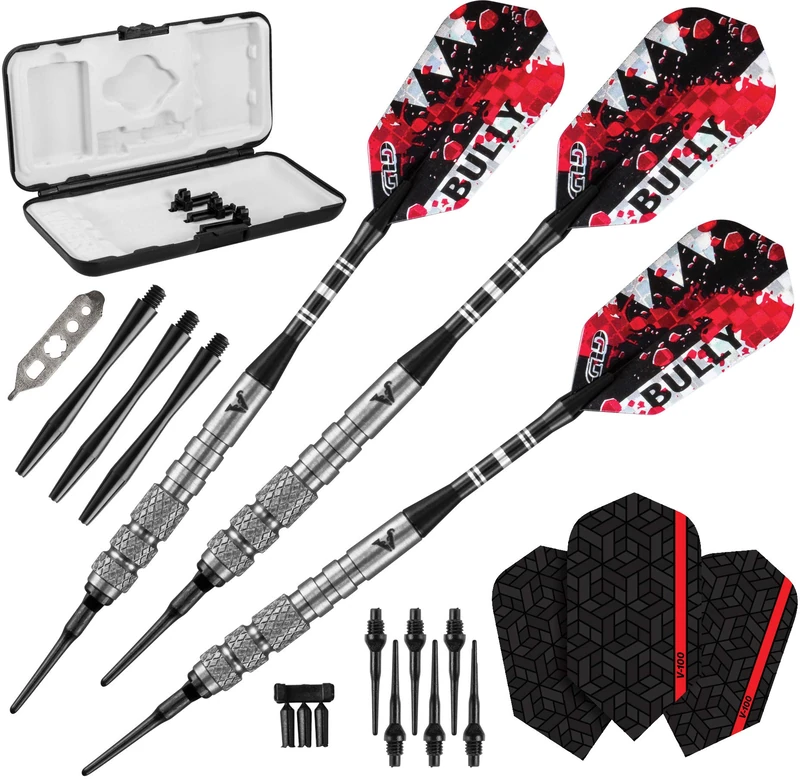 Viper Bully 80% Tungsten Soft Tip Darts with Storage/Travel Case, Medium Knurling, 18 Grams