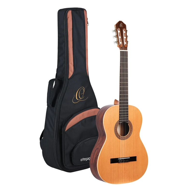 Ortega Guitars R180 Traditional Series Nylon 6-String Guitar with Solid Cedar Top, Bubinga Body, Satin Finish