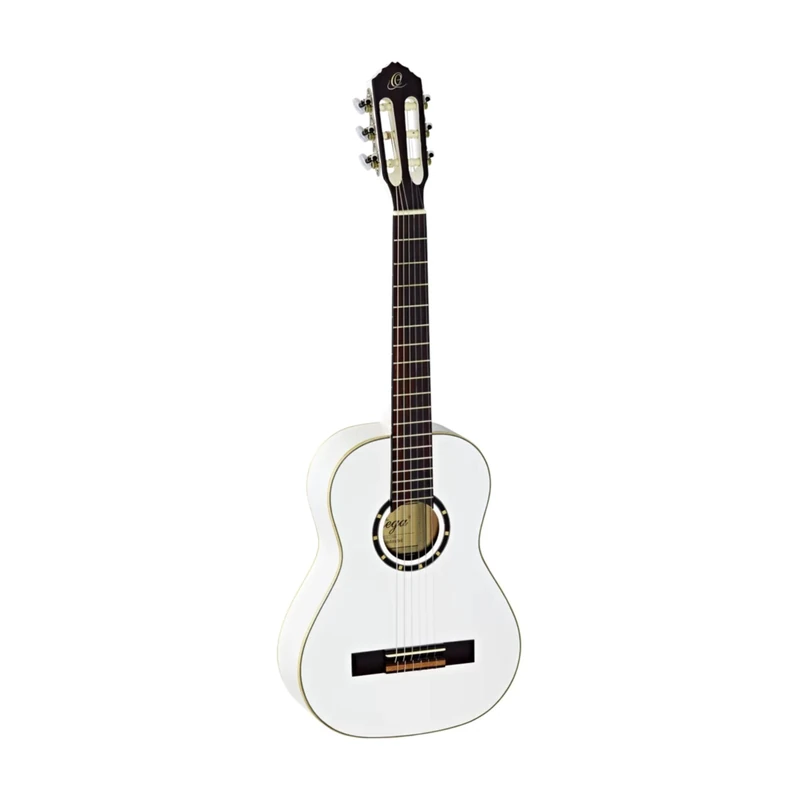 Ortega Guitars 1/2 Classical Guitar – Family Series – Including Gig Bag – Spruce, Mahogany, White (R121-1/2WH)