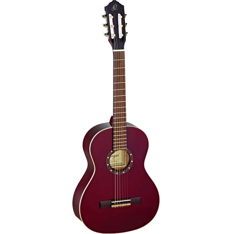 Ortega Guitars 3/4 Classical Guitar – Family Series – Including Gig Bag – Spruce, Mahogany, Red (R121-3/4WR)