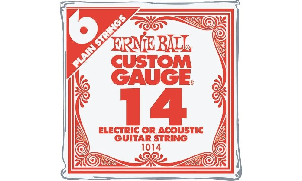 Ernie Ball Guitar Strings, Nickel Plain Single, .014 Gauge, 6-Pack