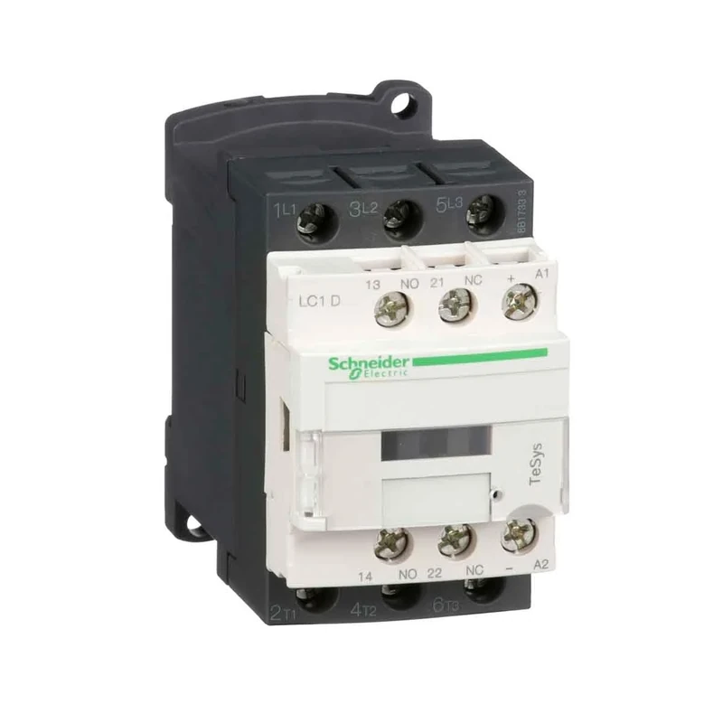Schneider Electric TeSys Deca contactor,3P(3NO),AC-3/AC-3e,=440V 9A,24V DC coil,lug-rings,LC1D096BD