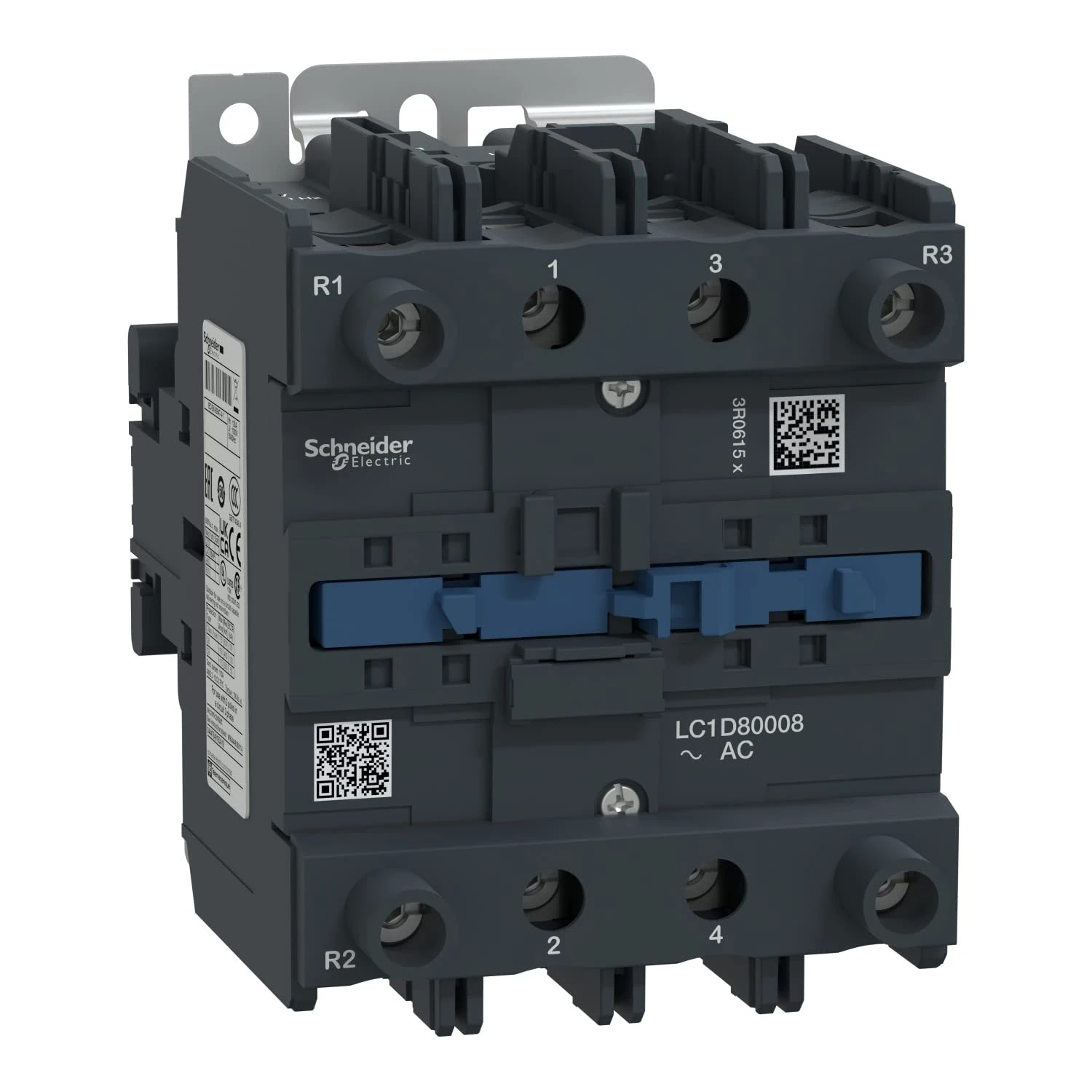 Schneider Electric TeSys Deca Contactor, 4P(2NO+2NC), AC-1, =440V, 125A, 110V AC 50/60Hz coil,LC1D80008F7