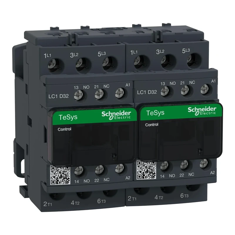 Schneider Electric TeSys Deca reversing contactor,3P(3NO),AC-3,=440V 32A,110V AC coil,LC2D32F7