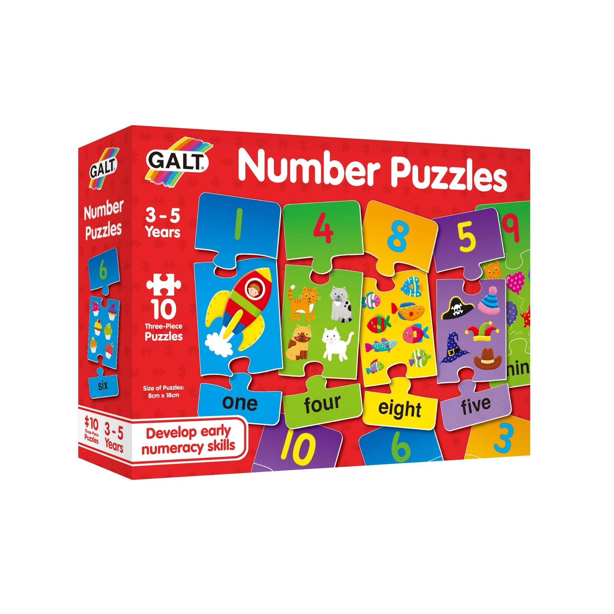 Galt Toys, Number Puzzles, Numbers Jigsaw Puzzle for Kids, Ages 3 Years Plus