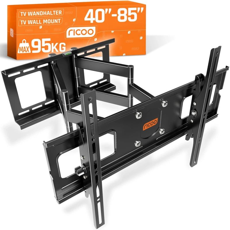 RICOO TV Bracket Tilt Swivel approx 40-85 Inch R06 for LED LCD OLED Curved and Flatscreens Wall Mount Universal for VESA 300x200-600x400