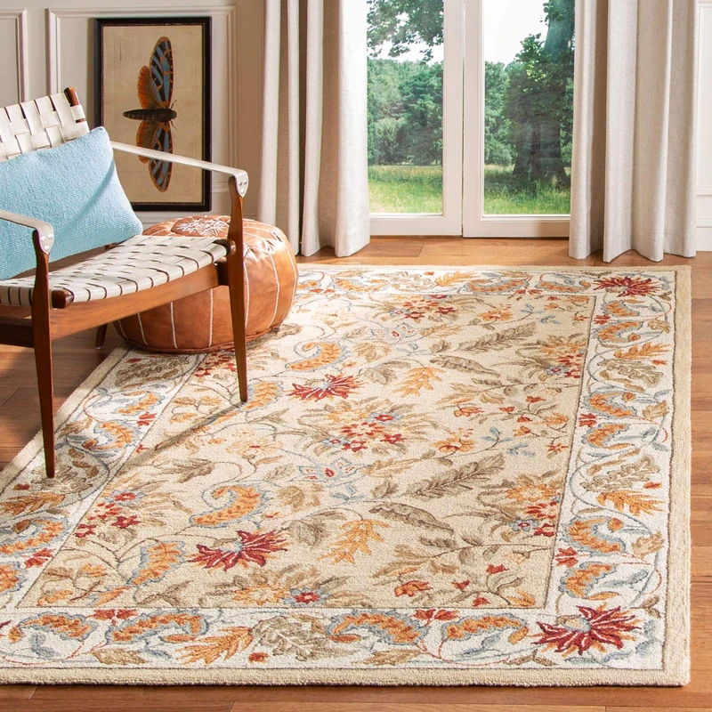 Safavieh Traditional Rug for Living Room, Dining Room, Bedroom - Chelsea Collection, Short Pile, in Ivory, 90 X 150 cm