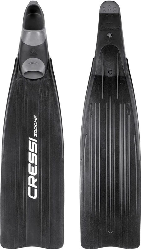 Cressi Gara 2000 HF Fins Black, Unisex Freediving Long Blade Fins High Performance, 46/47 (12/13)
