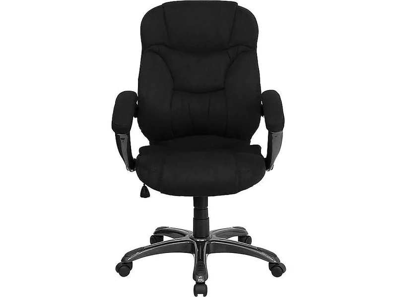 Flash Furniture Jessie High Back Black Microfiber Contemporary Executive Swivel Ergonomic Office Chair with Arms