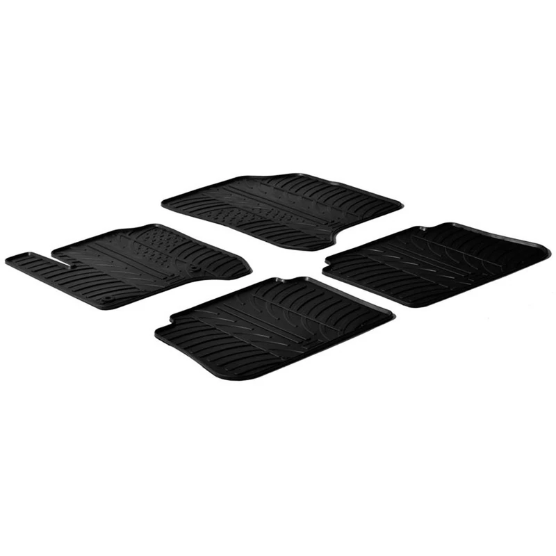 Gledring Rubber car mats set LHD compatible with Citroen C3 Picasso 2009- (T profile 4-pieces + mounting clips) - Image 1