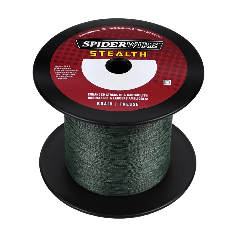 SpiderWire Stealth® Superline, Moss Green, 40 lbs | 18.1 kg, 1500 yd | 1370 m Braided Fishing Line, Suitable for Freshwater and Saltwater Environments