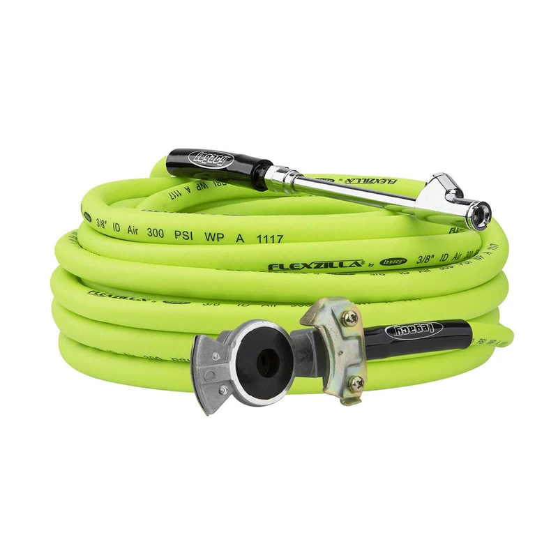 Flexzilla Truck Tire Inflator Kit with 3/8 in. x 50 ft. Hose, Heavy Duty, Lightweight, Hybrid, ZillaGreen - HGH2-FZ - Image 1