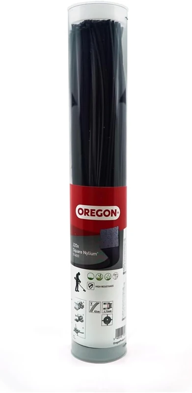 Oregon Precut Square 3.75mm Strimmer Line with Aluminium Particles, Tackles Weeds & Thick Vegetation, Professional Heavy Duty Strimmer Wire, Fits Most Standard Models, 3.75 mm x 42cm 200pcs (514820)