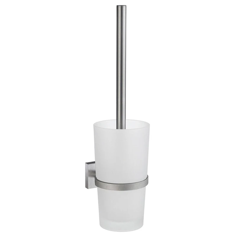 Smedbo Toilet Wallmount, Brushed RS333 Wall Mounted Holder, Chrome Matt, 10.8 x 11 x 41 cm