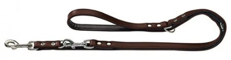 HUNTER Nickel-Plated Split-Leather Basic Training Lead Rope, 13 x 200 cm, Medium, Brown/Nappa Black