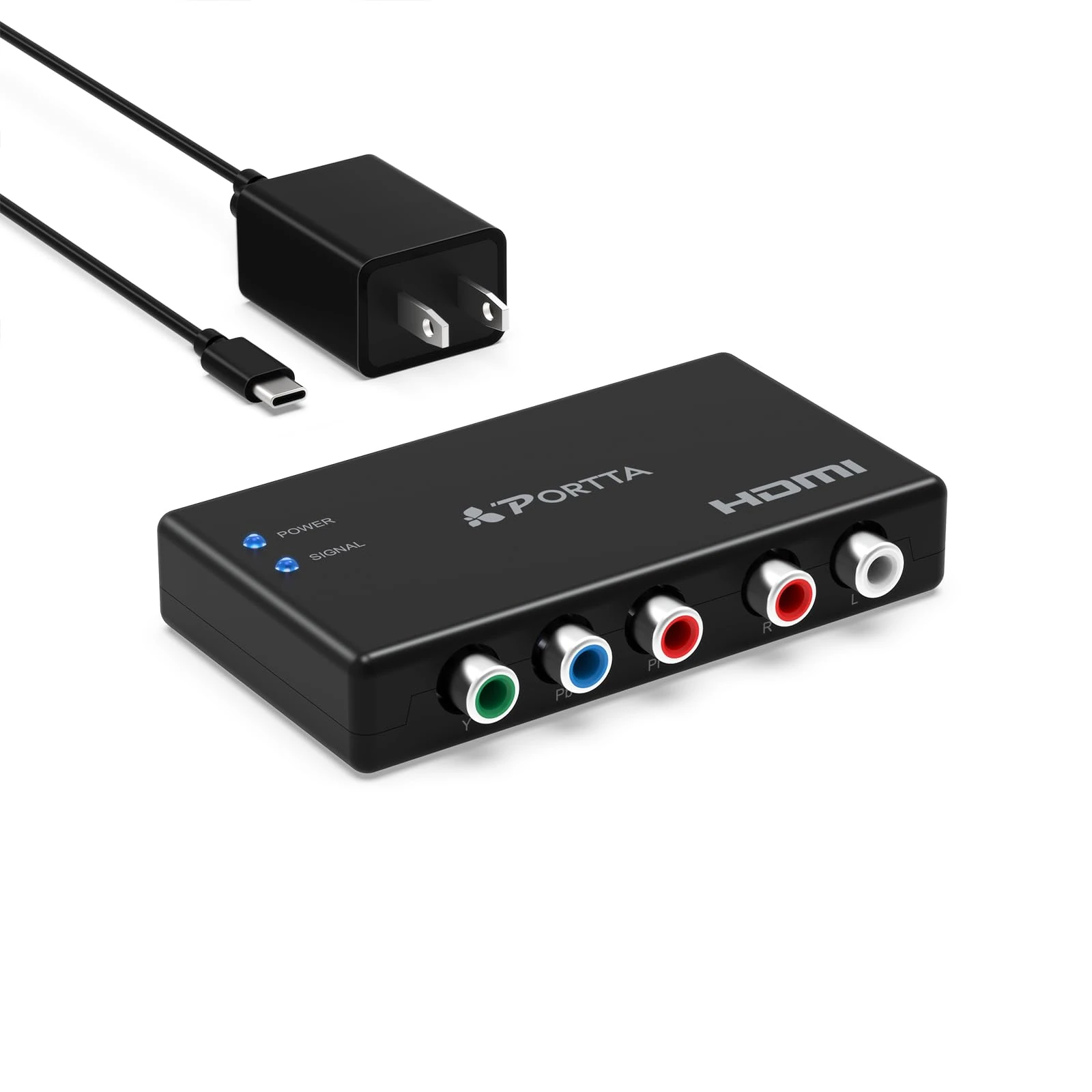 Portta PETRHP V1.3 Component RGB Plus R/L to HDMI Converter Support 1080i for DVD PS3 - Not for Windows 10