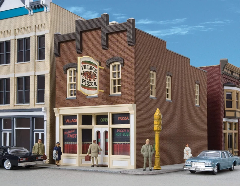 Cornerstone Walthers Village Pizza Kit - Model Train Building