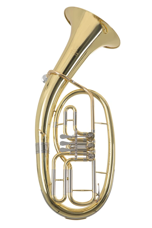 Roy Benson Bb tenor horn TH-202 (premium compact model, with Ø 26 cm brass bell, durable gold brass leadpipe, nickel silver slides, in lacquered finish, light molded case included)