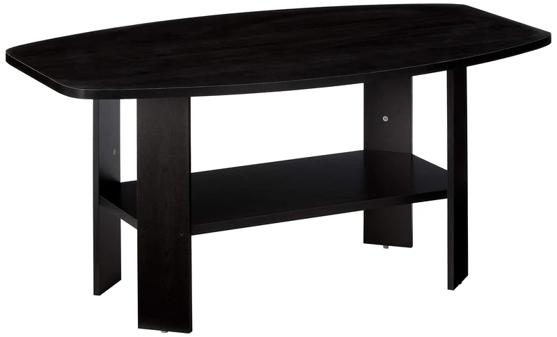 Furinno SIMPLE DESIGN Coffee Table, Small Coffee Table wih Open Shelf, Side Table, for Living Room, Home Office, Espresso