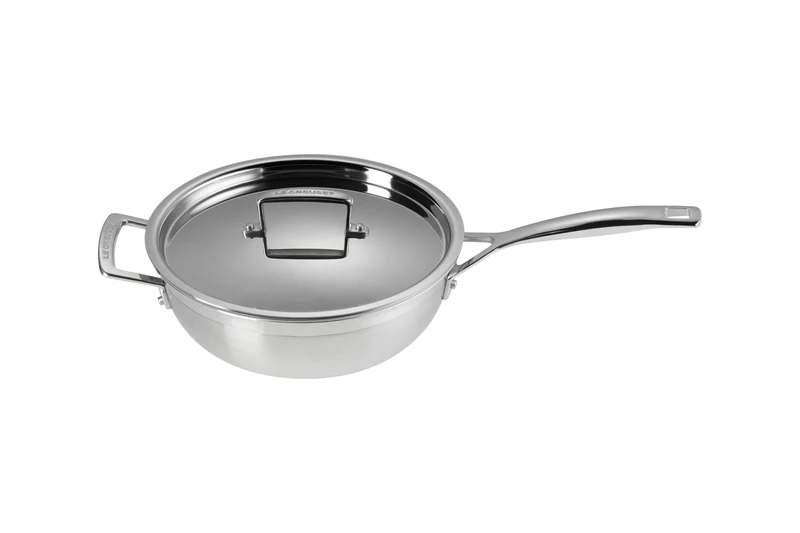 LE CREUSET 3-ply Stainless Steel Chef's 24cm pan with lid