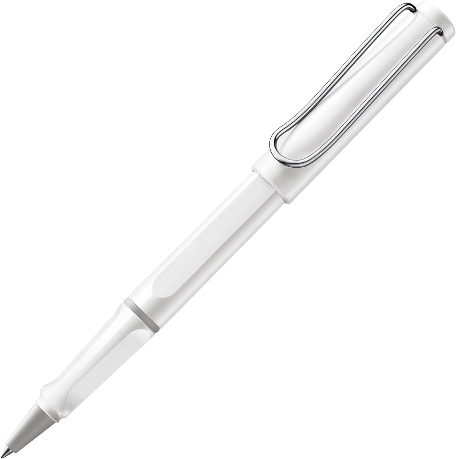 Lamy safari white - Rollerball Pen with ergonomic grip & line width M - for pleasant long writing - made of robust ASA plastic - including rollerball refill M 63 in blue
