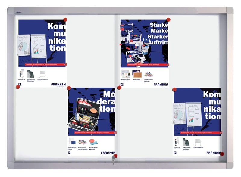 Franken Sliding Glass Showcase with Writing Board 8X A4 White