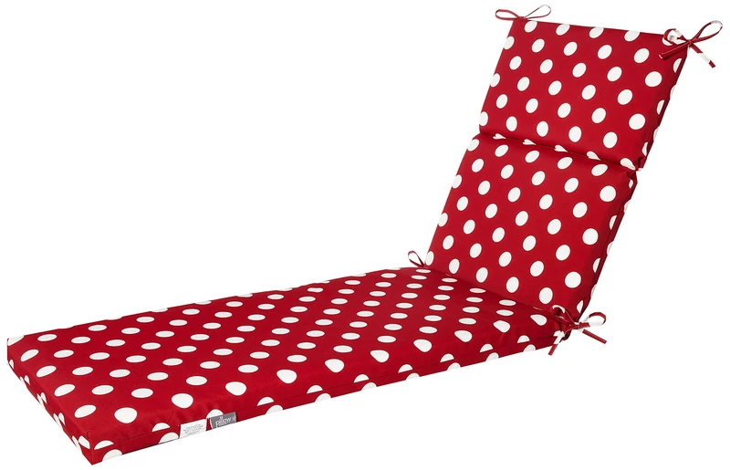 Pillow Perfect Indoor/Outdoor Red/White Polka Dot Chaise Lounge Cushion