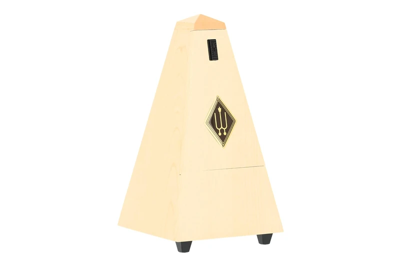 Wittner Metronome Taktell Pyramid Shape System Maelzel Series 800 - Solid wood casing - Without bell - Matte natural maple - Mechanically wound - No batteries required - Made in Germany - Image 1