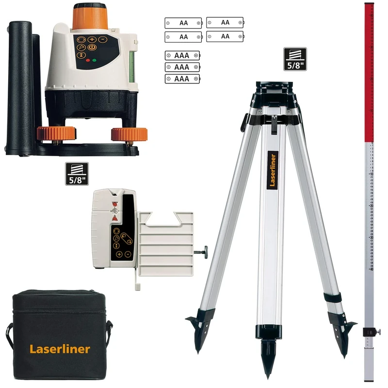 Laserliner 026.04.00A Rotation Laser BeamControl-Master 120 Set with Tripod and Measuring Stick